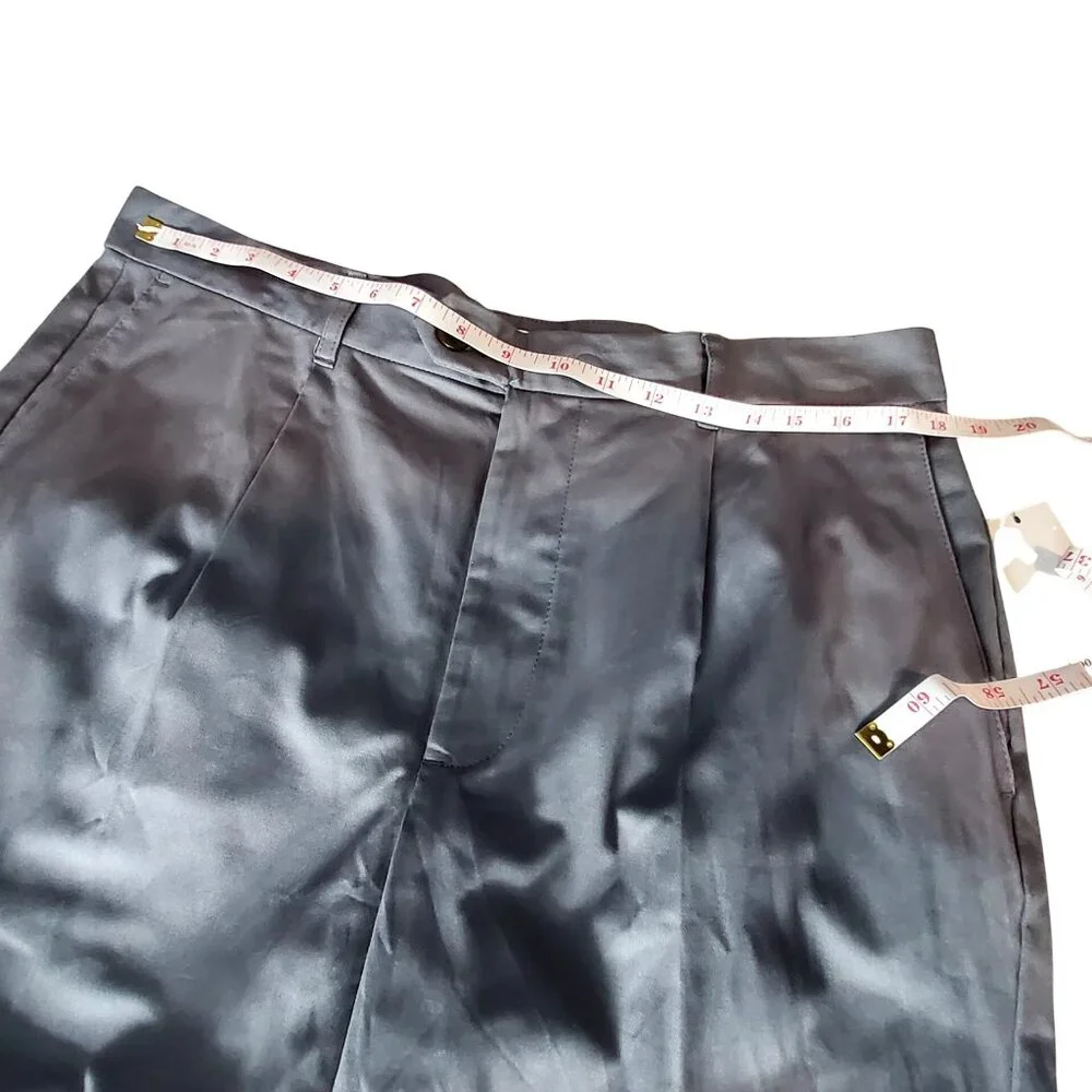 Good Fellow Pleated Trouser Mens Cotton Stretch Slim Tapered Leg Chinos W36 L32 - Picture 3 of 12